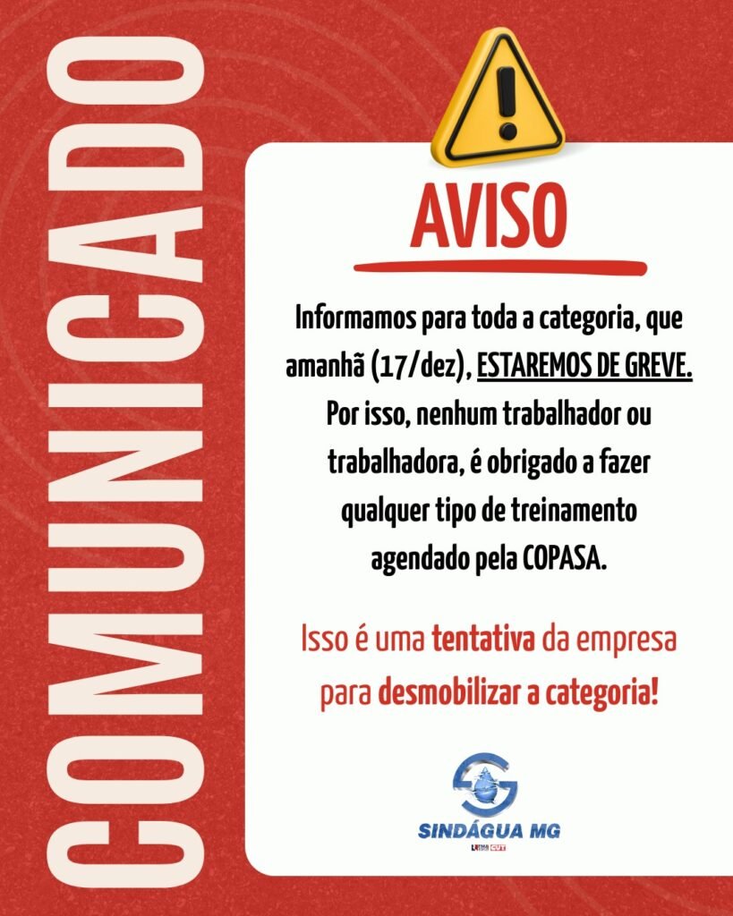 comunicado-819x1024 VAMOS ENGROSSAR NOSSA PRESENÇA NA ALMG E DEFENDER A COPASA DA PRIVATIZAÇÃO